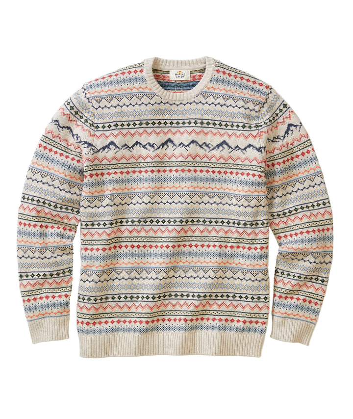 California Fair Isle Crew | Oatmeal Multi