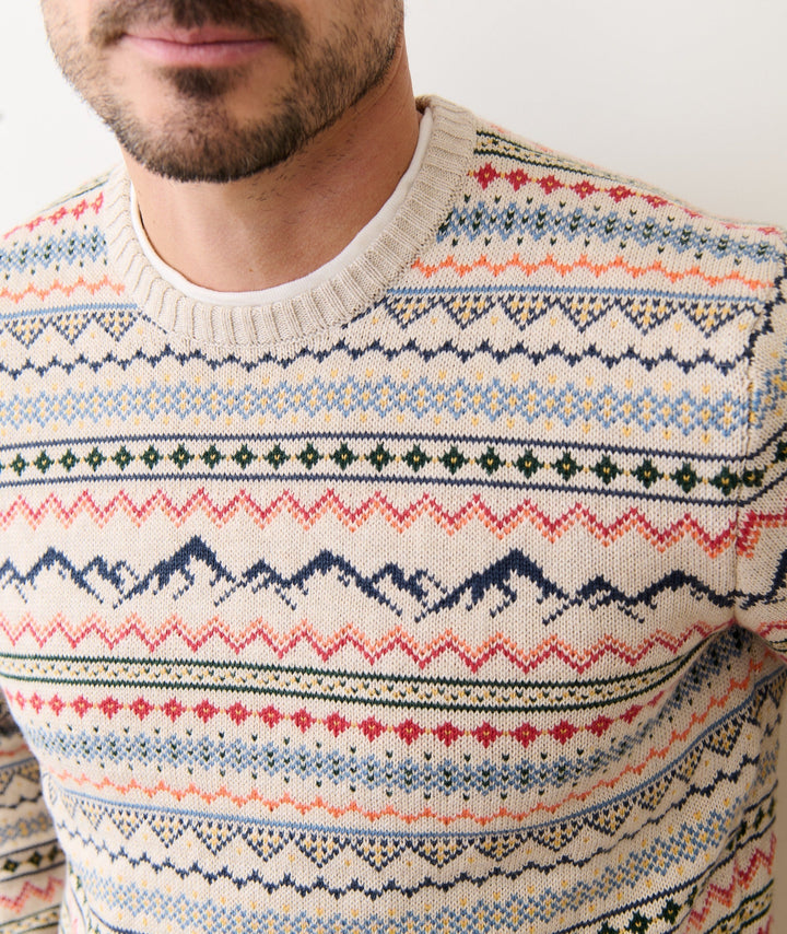 California Fair Isle Crew | Oatmeal Multi
