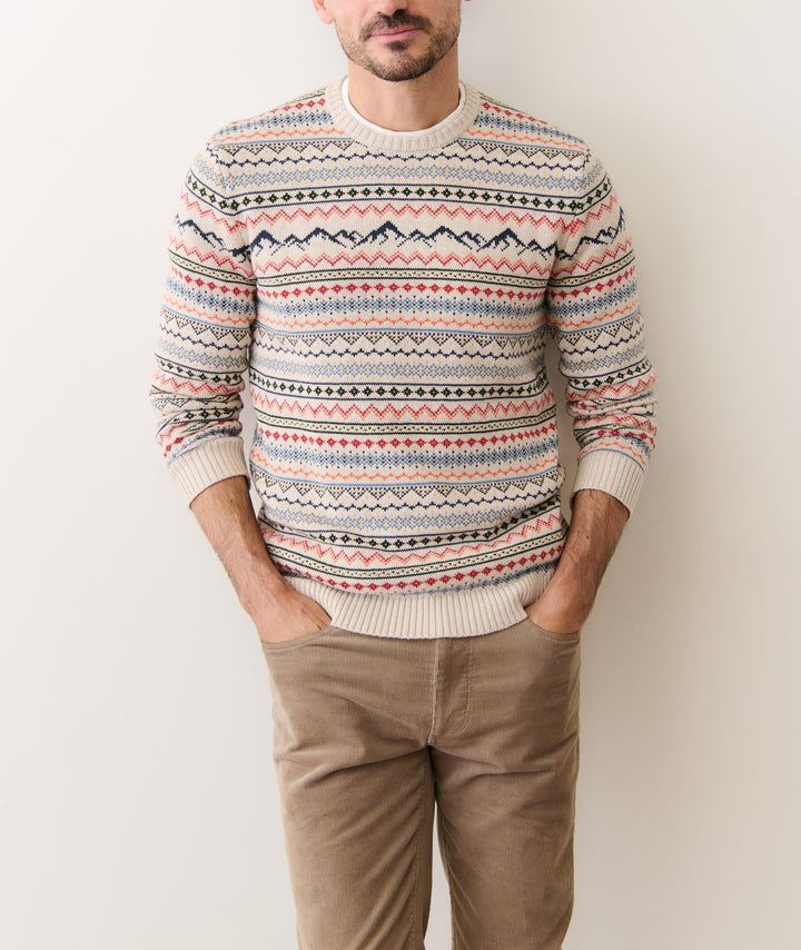 California Fair Isle Crew | Oatmeal Multi