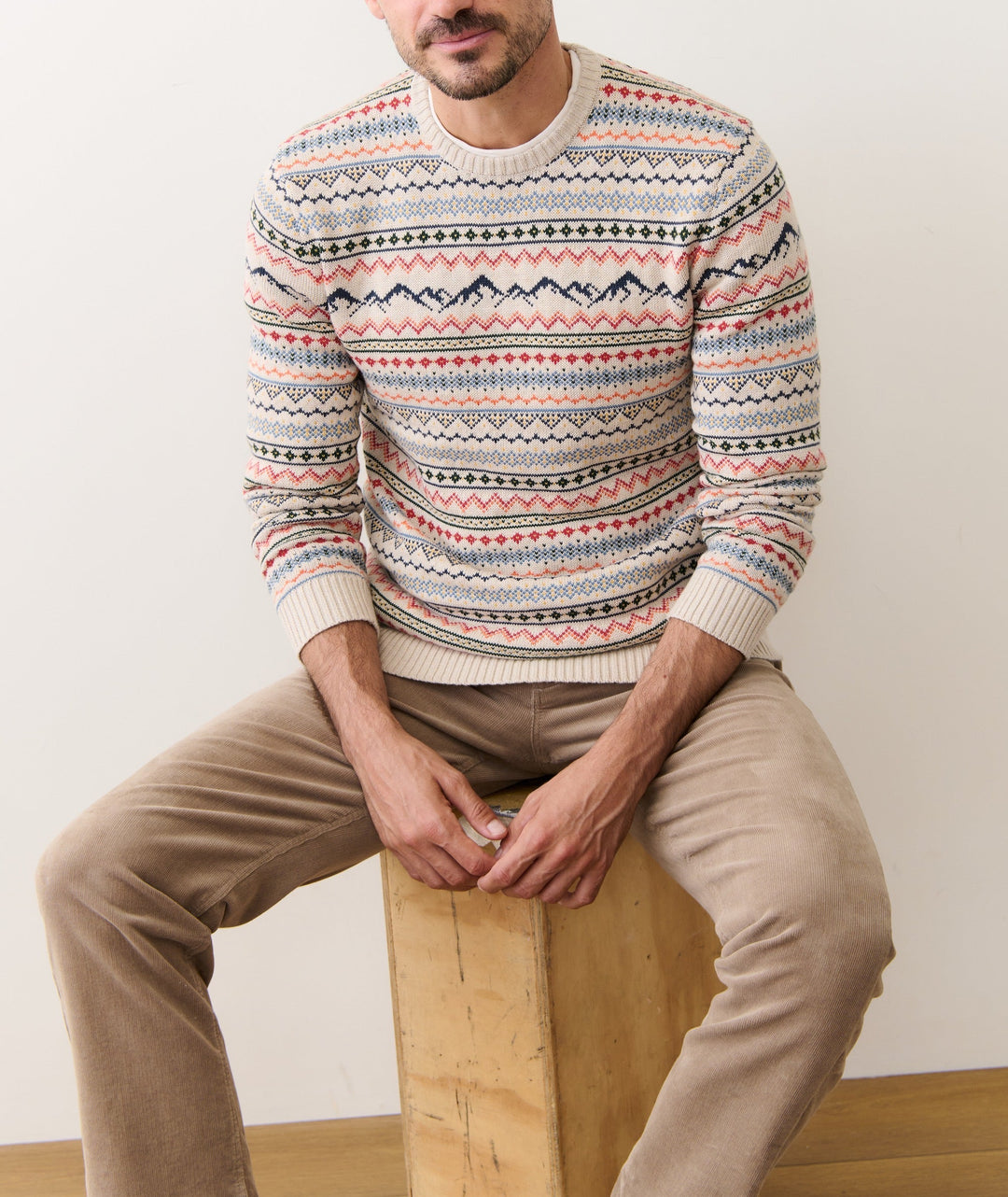 California Fair Isle Crew | Oatmeal Multi