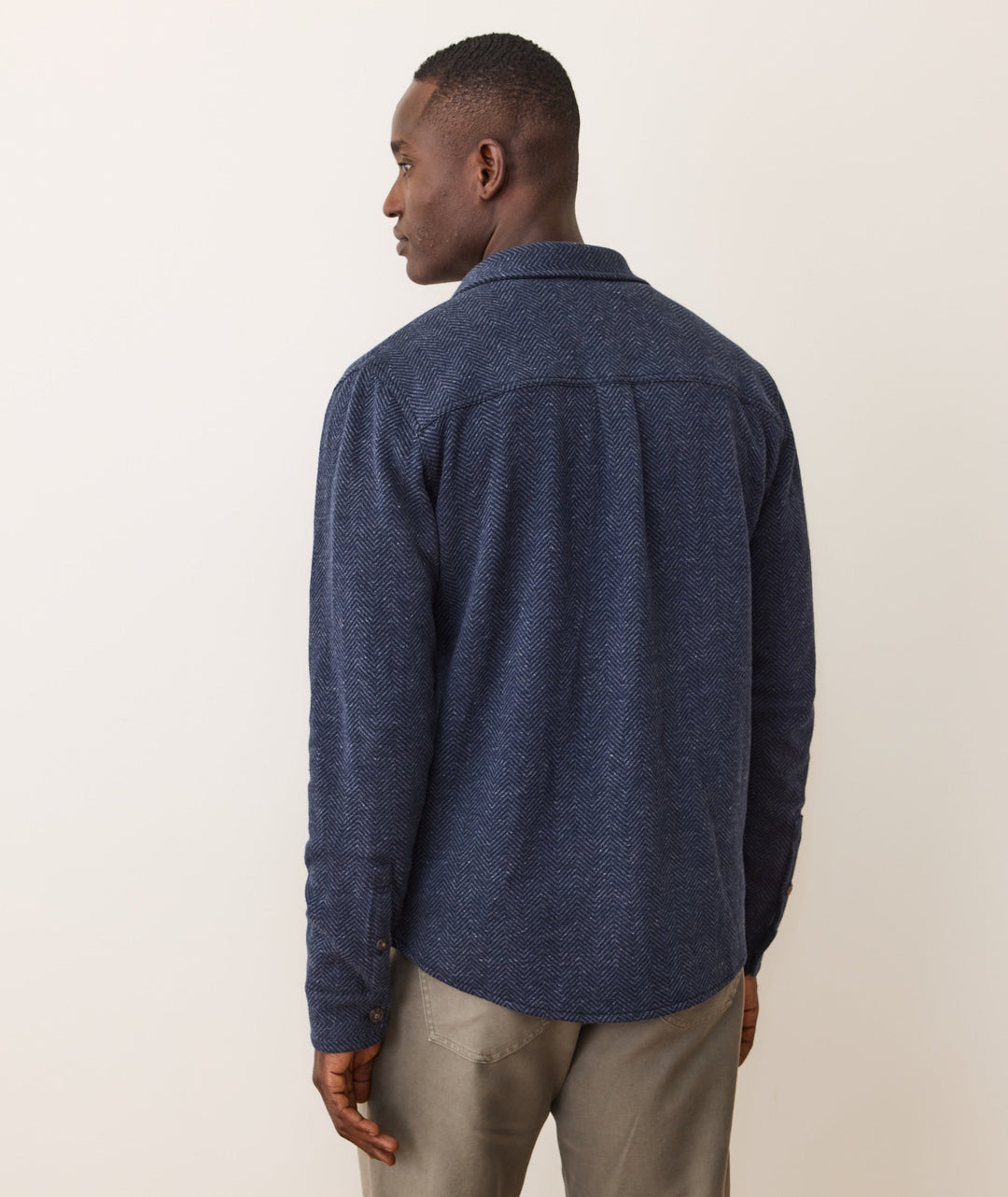 Pacifica Stretch Twill Overshirt | Navy Herringbone