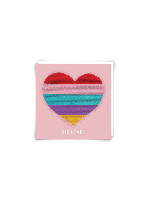 Heart Card with Reusable Reversible Sequin Patch