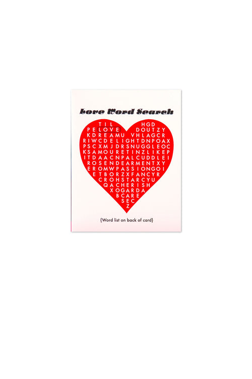 Heart Word Search Card