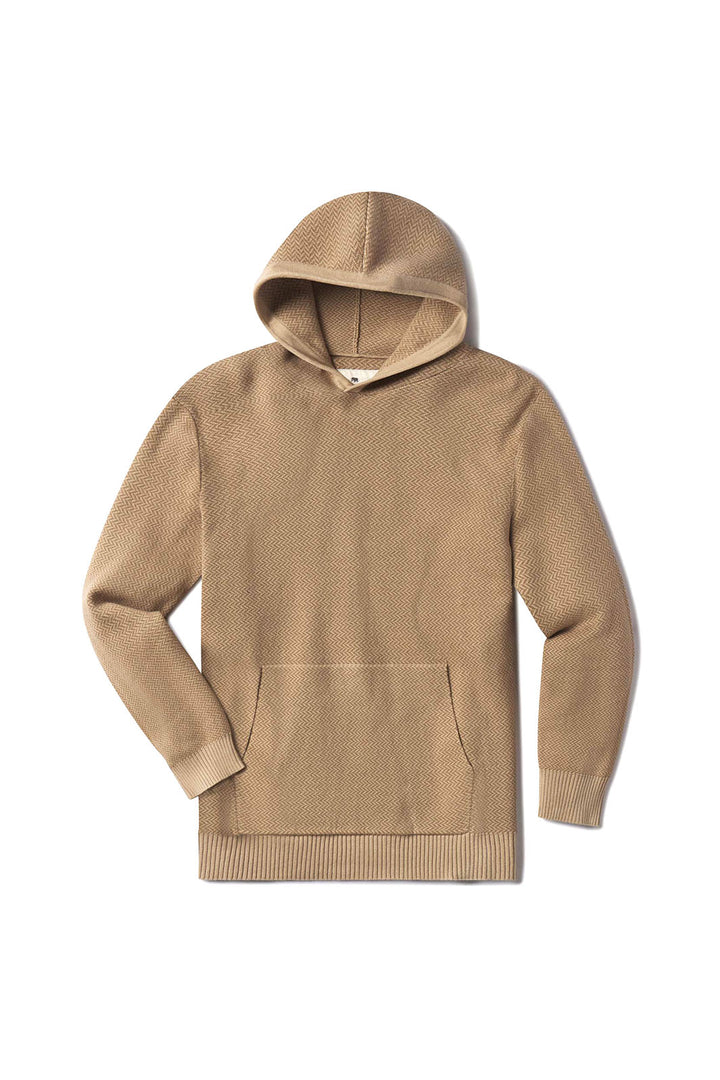 Herringbone Knit Hoodie - Toasted Chestnut