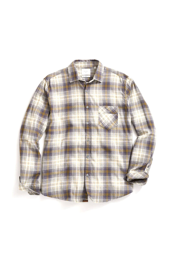 Herringbone Melange John Button-Down Shirt - Grey Melange Multi