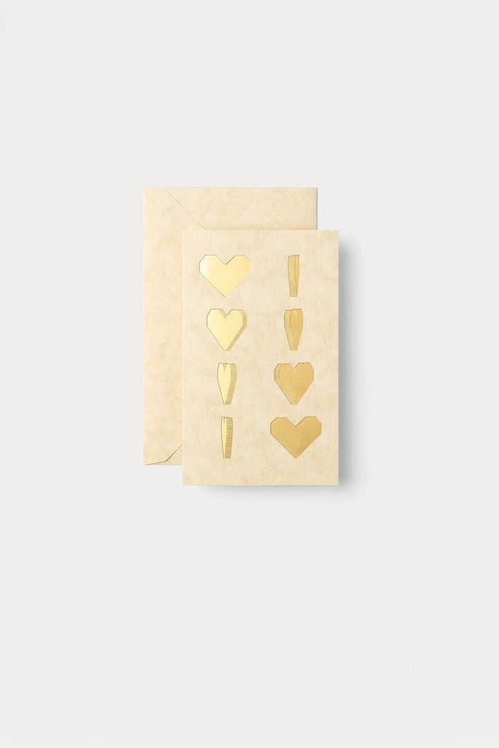 Holographic Spinning Heart Card - Gold