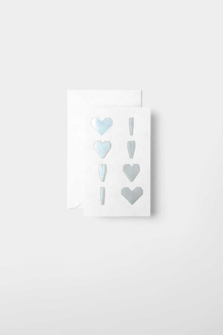 Holographic Spinning Heart Card - Silver