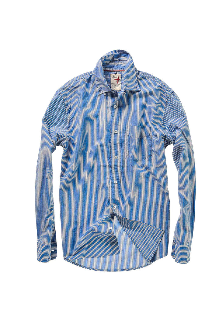 Huntsman Blues Button-Up - Blue Railroad Stripe