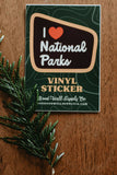I ♡ National Parks Vinyl Sticker - Brown