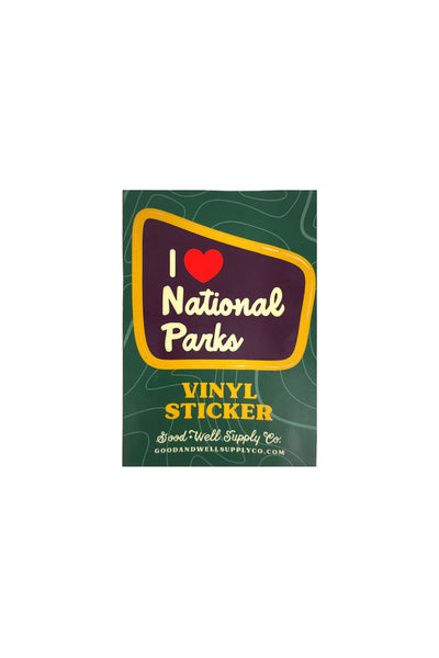 I ♡ National Parks Vinyl Sticker - Brown
