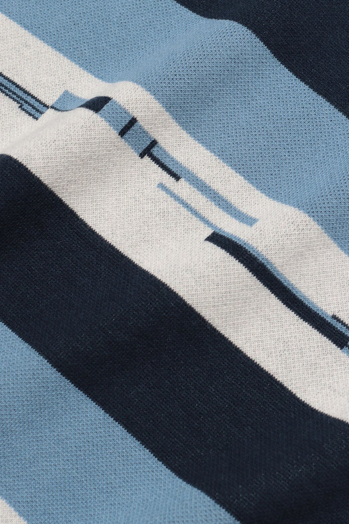 Kier Polo - Allure Blue/ Navy Pixel Stripe