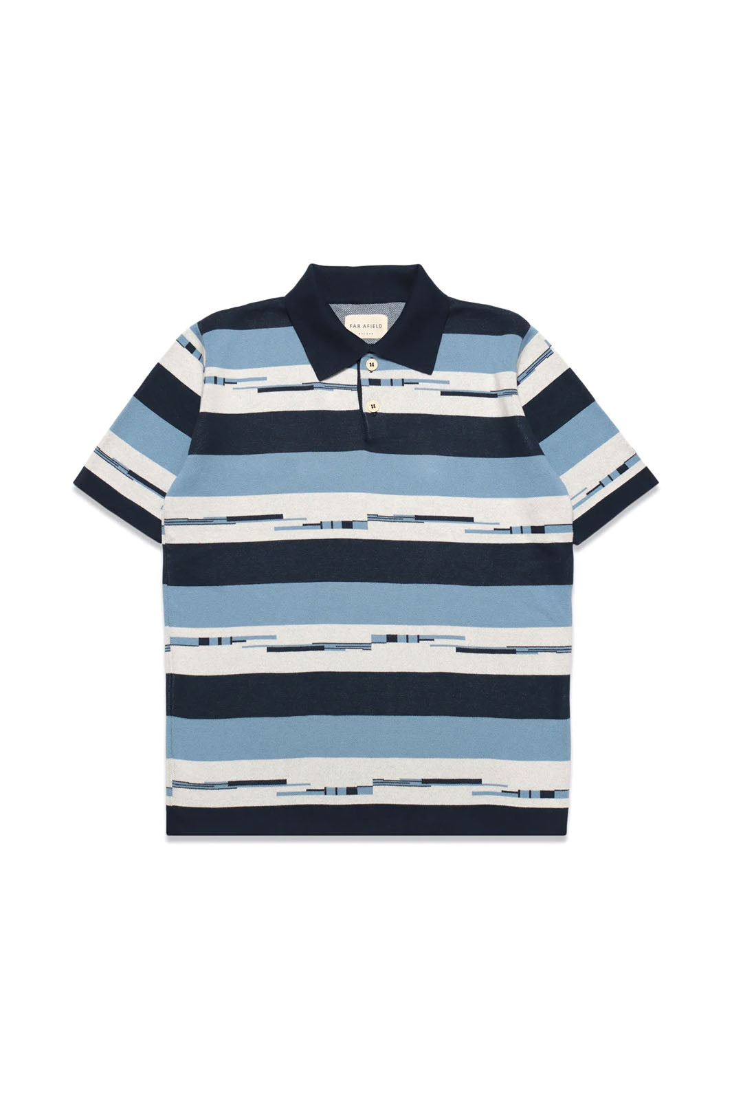 Kier Polo - Allure Blue/ Navy Pixel Stripe