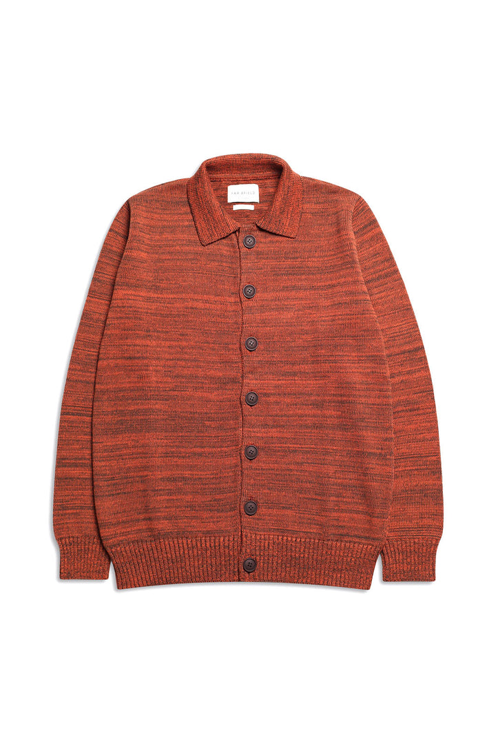 Kiyo Cardigan - Slate Brown/Burnt Orange