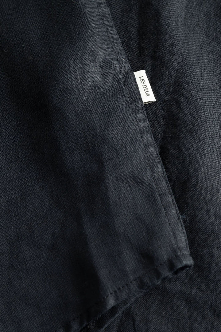 Kris Linen Button-Up Shirt - Dark Navy