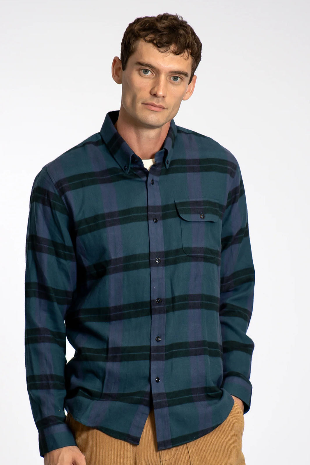 Larry Check Shirt - Meteorite Black/ Insignia Blue