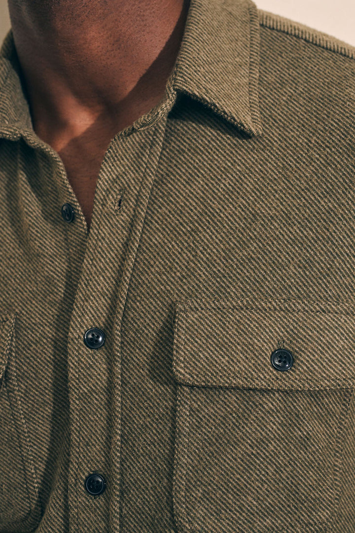 Legend Sweater Shirt - Olive Melange Twill