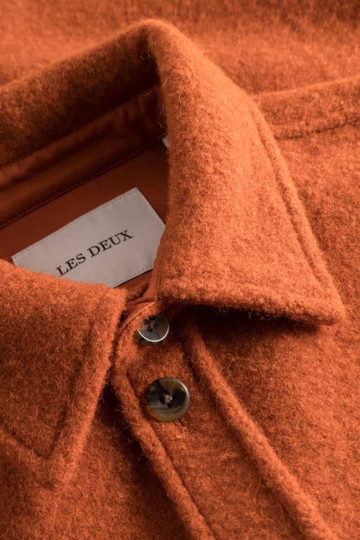 Lennon Bouclé Overshirt - Terracotta