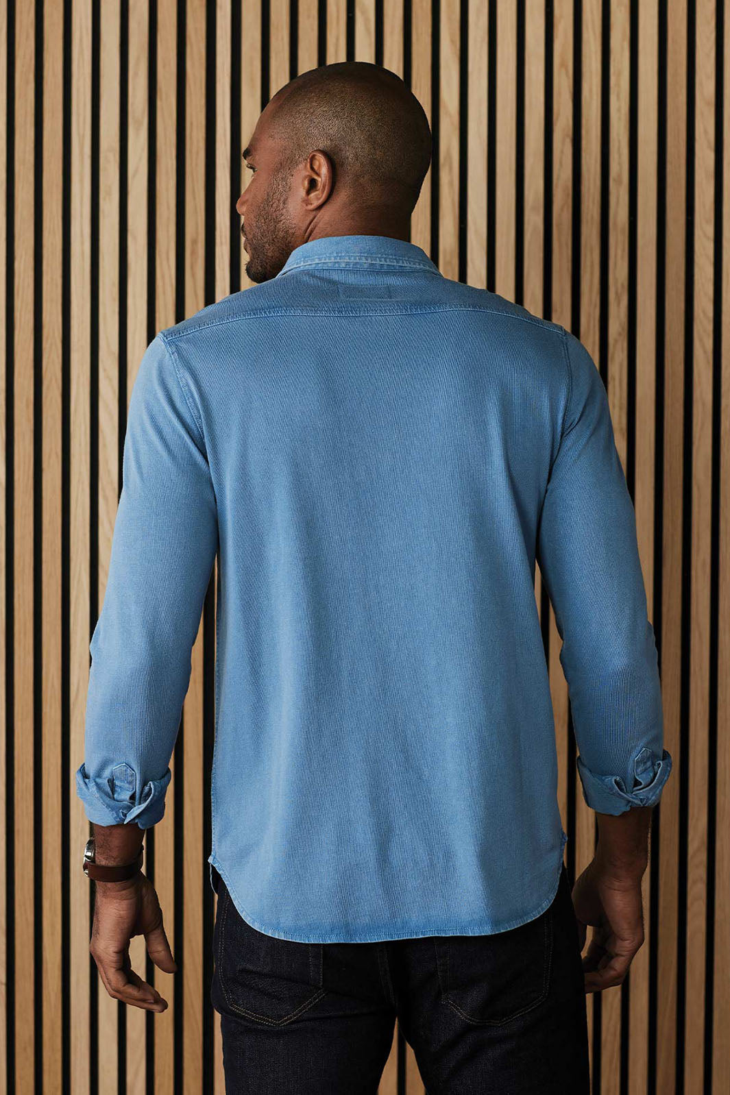 Lennox Jersey Button-Up - Slate Blue