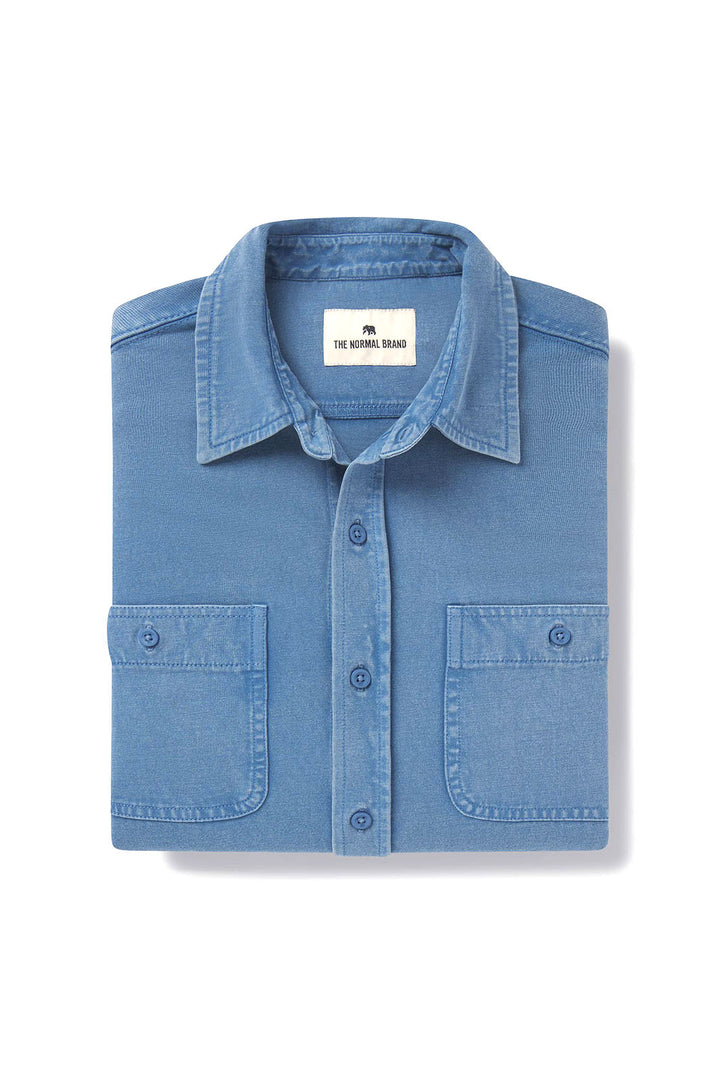 Lennox Jersey Button-Up - Slate Blue