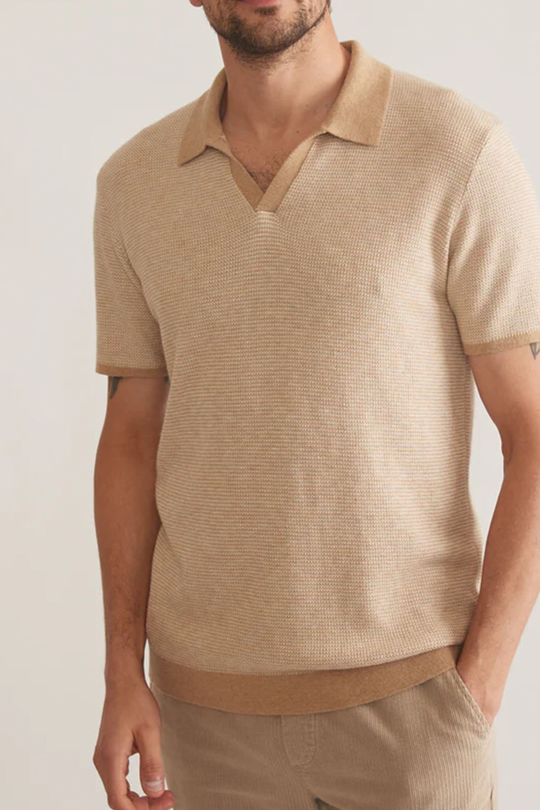 Liam Sweater Polo - Sable/Ivory