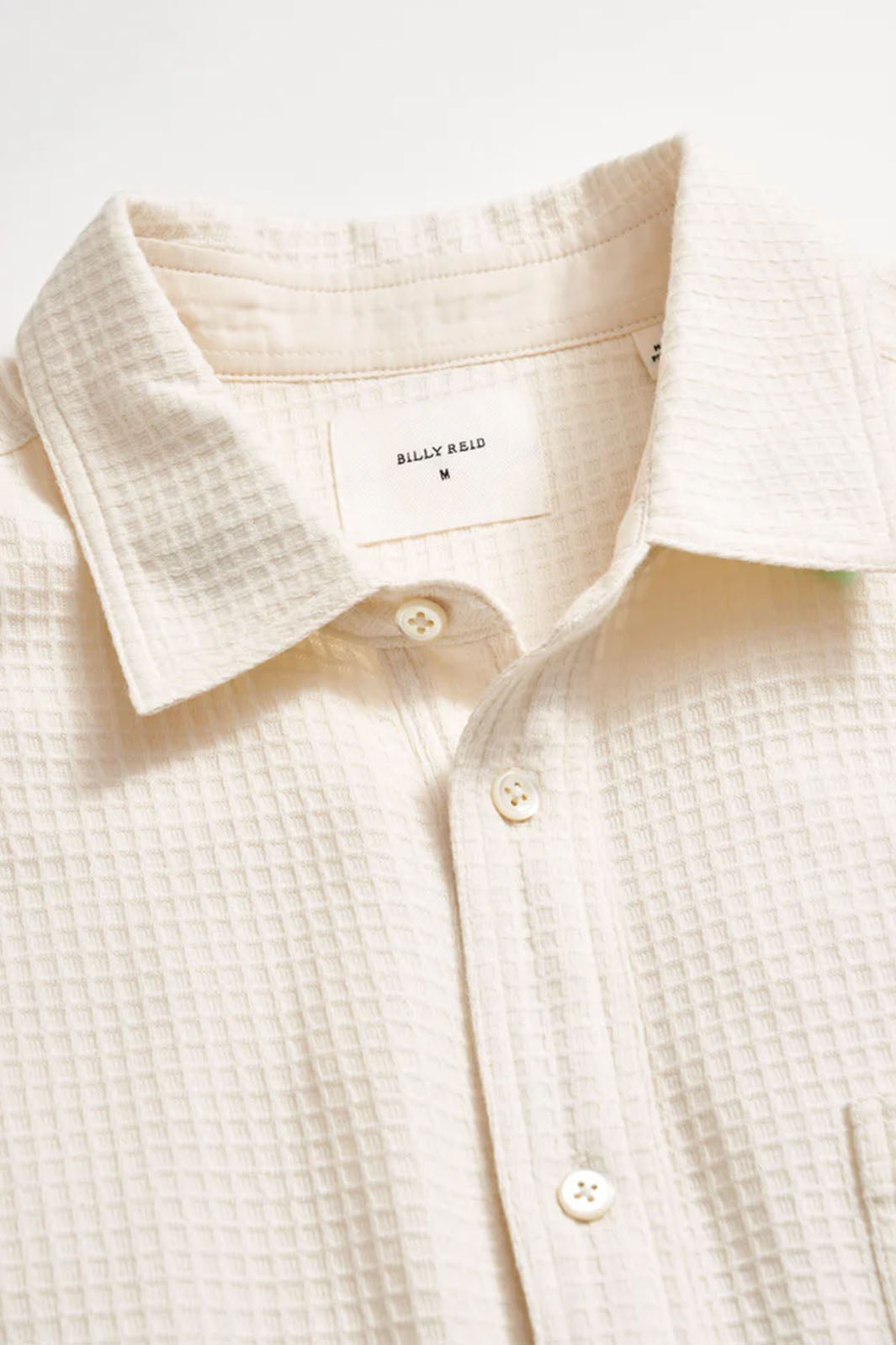 Grid Knit Tuscumbia Button-Up Shirt - Tinted White