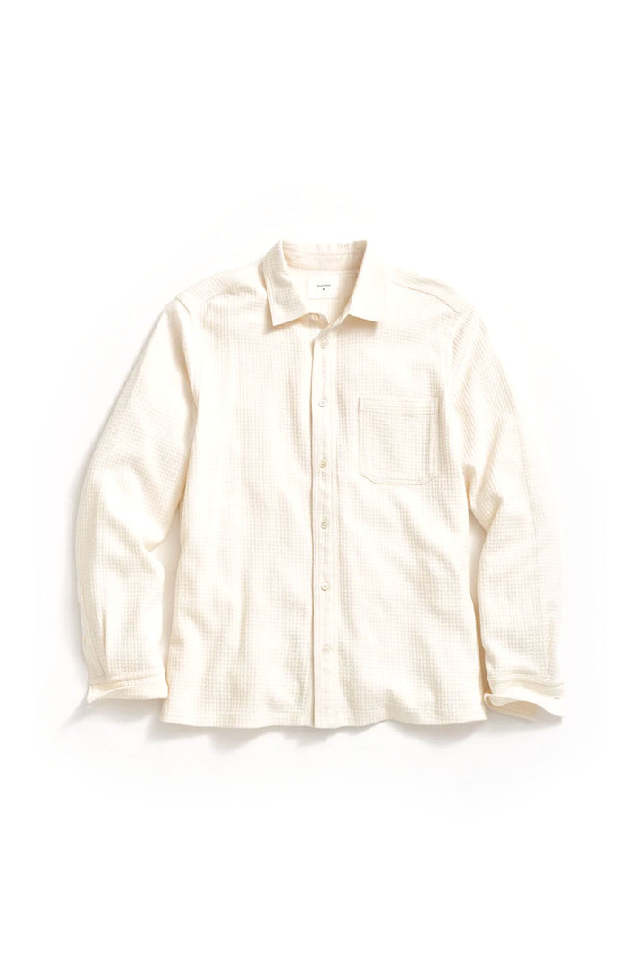 Grid Knit Tuscumbia Button-Up Shirt - Tinted White