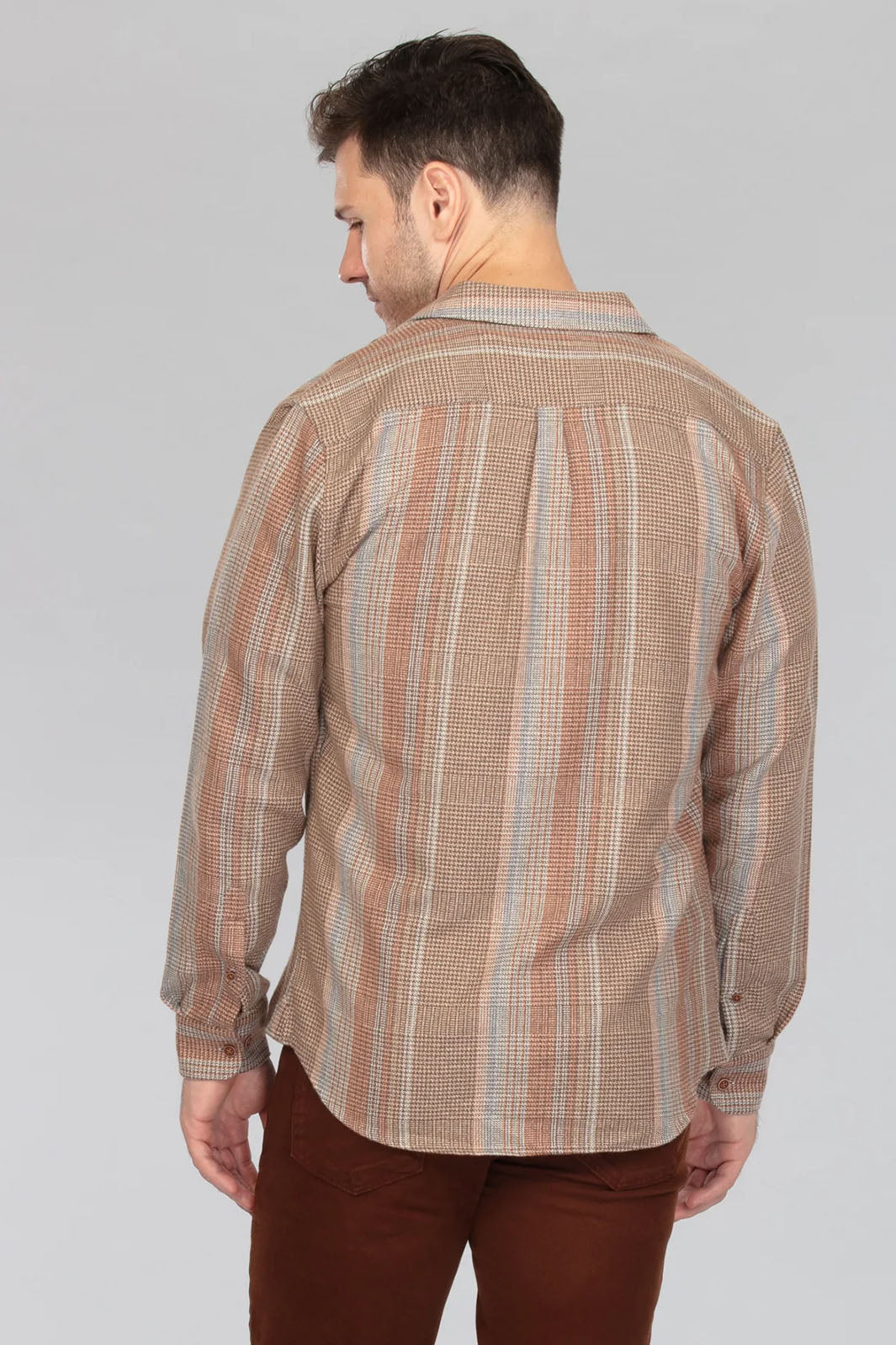 Long Sleeve Button-Up - Brown/Beige