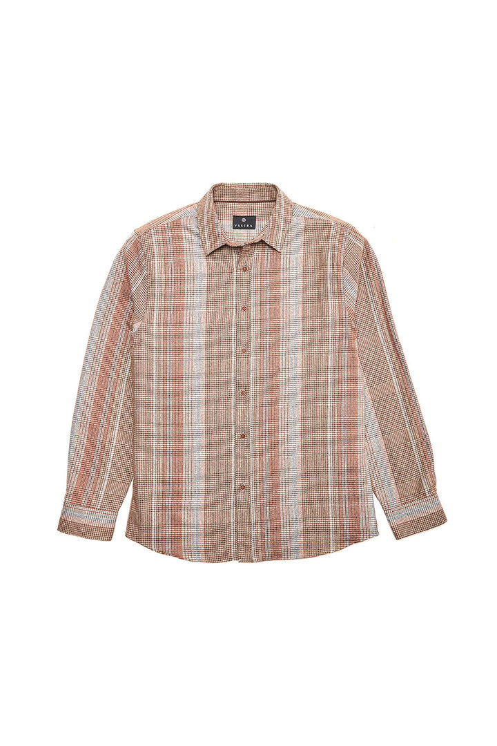 Long Sleeve Button-Up - Brown/Beige