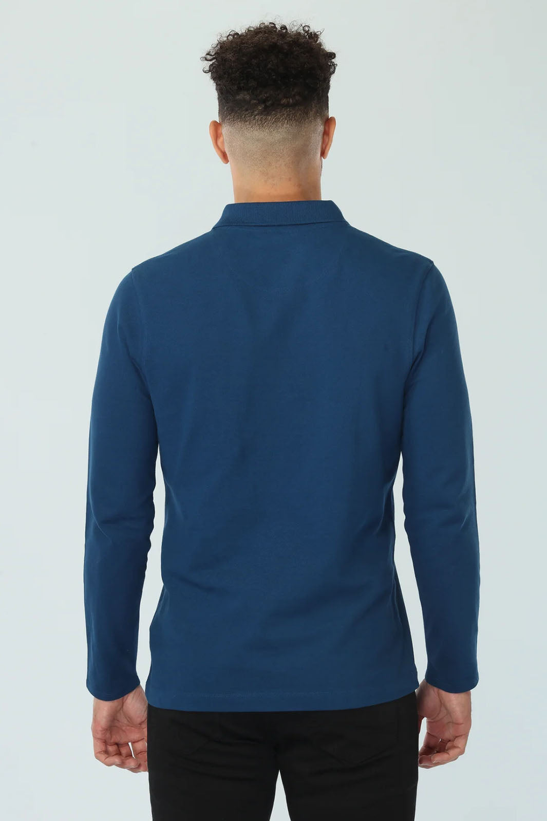 Long Sleeve Polo - Blue