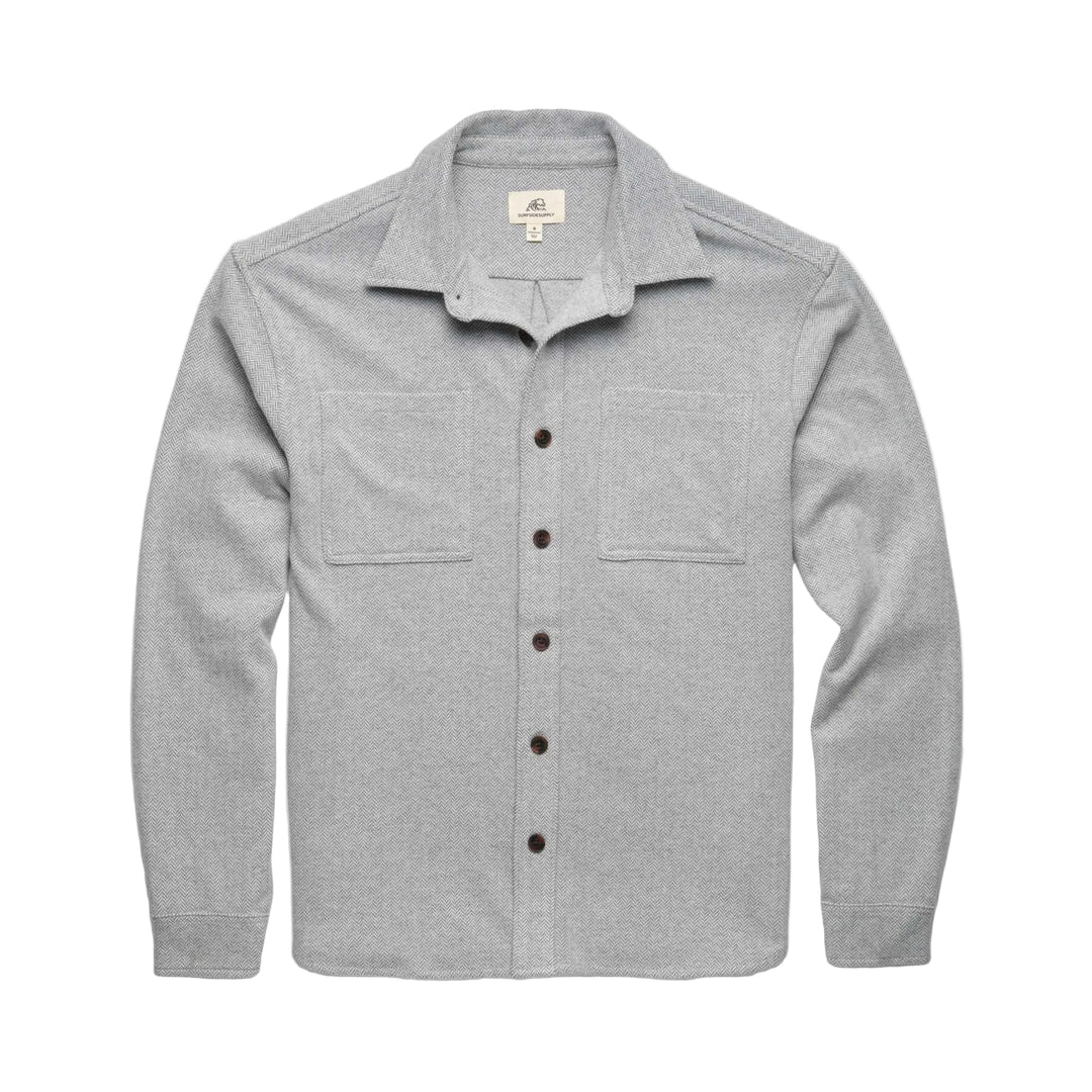 Louis Soft Herringbone Overshirt | Sugar Swizzle