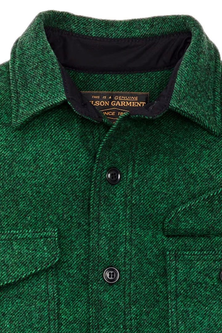 Mackinaw Wool Jacket - Kelly Green/ Black Twill