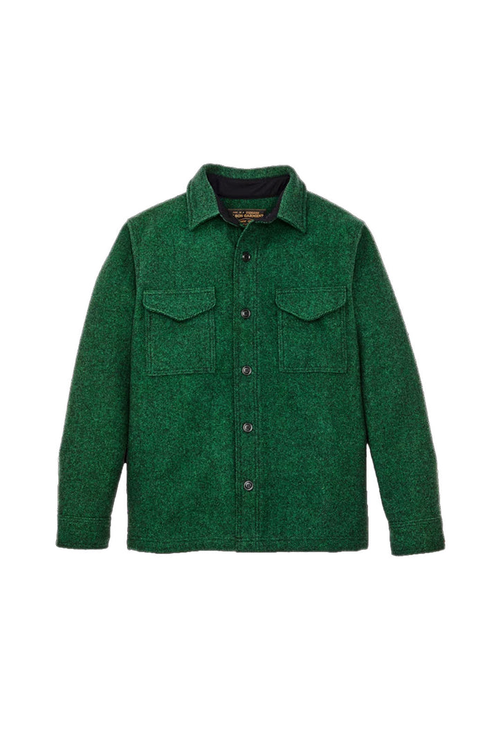 Mackinaw Wool Jacket - Kelly Green/ Black Twill