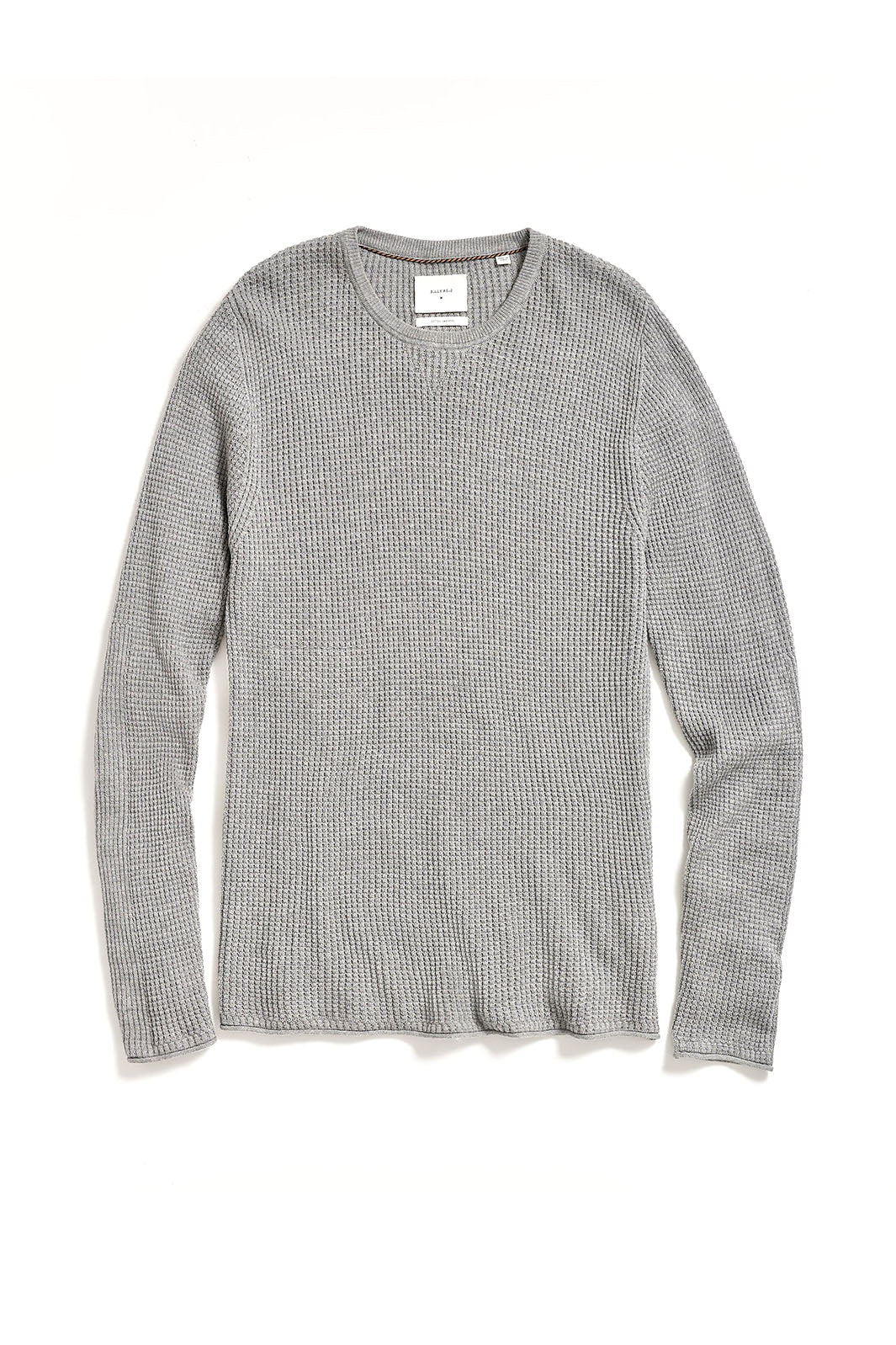 Mini Waffle Crew Sweater - Grey
