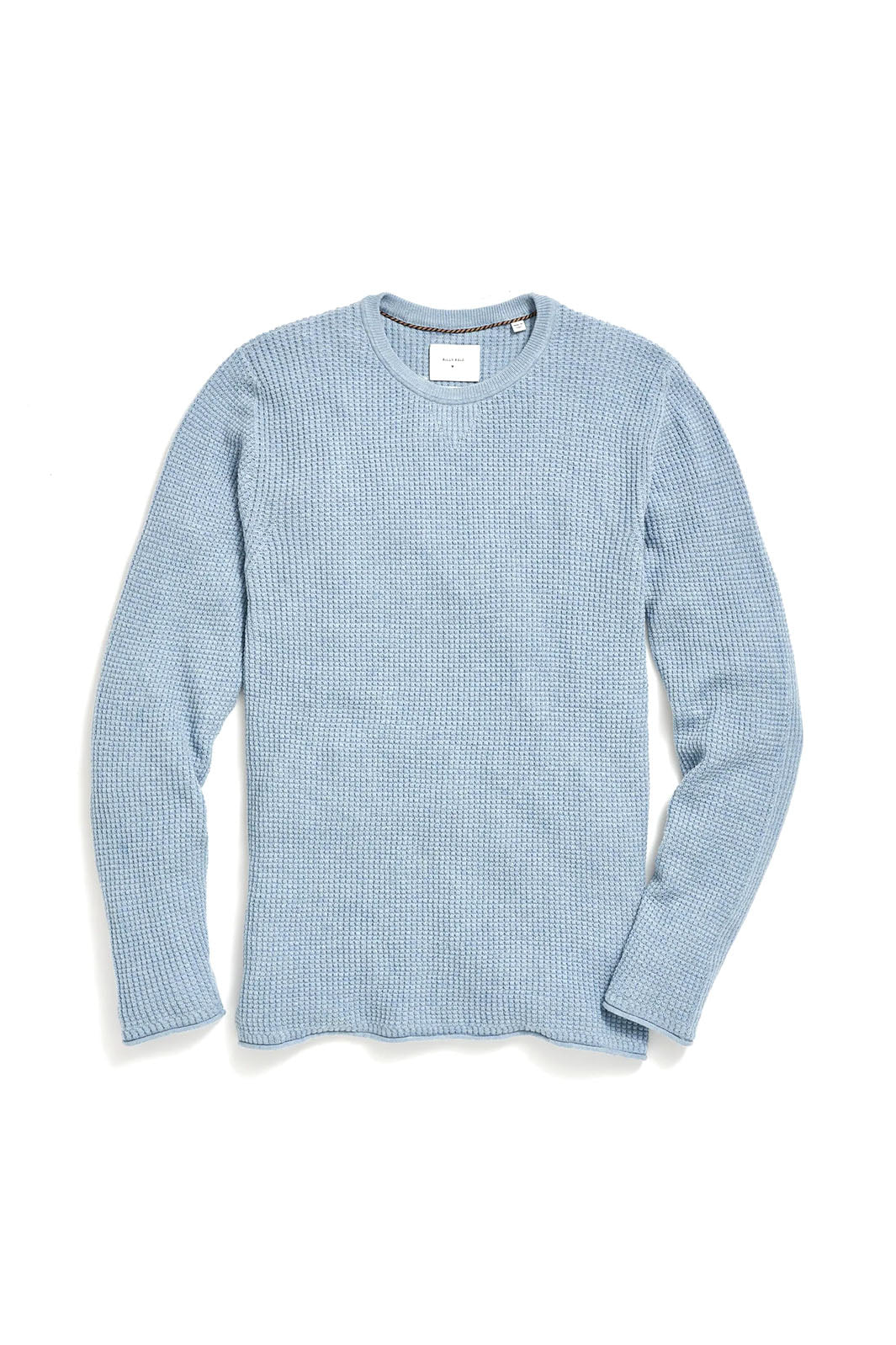 Mini Waffle Crew Sweater - Washed French Blue