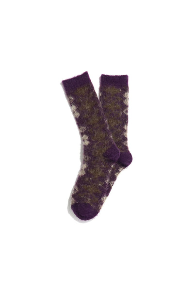Napping Diamond JQ Crew Socks - Dark Violet