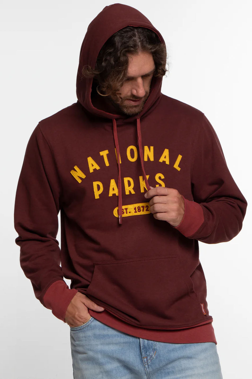 National Parks Collegiate Hoodie Sweatshirt - Burgundy