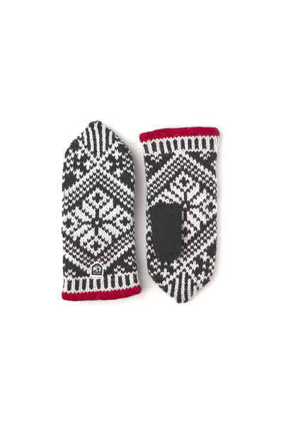 Nordic Wool Mitt Style Gloves - Black/Off White