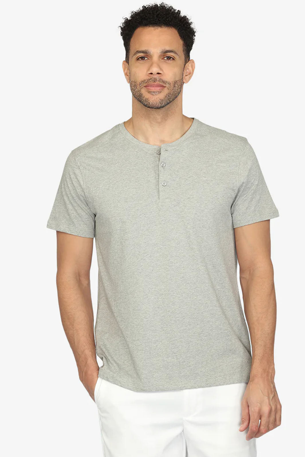 Organic Cotton Henley - Grey