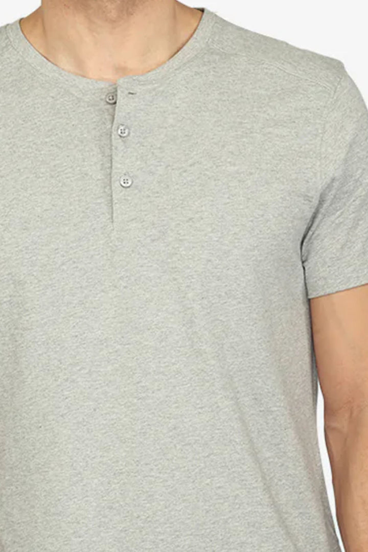 Organic Cotton Henley - Grey