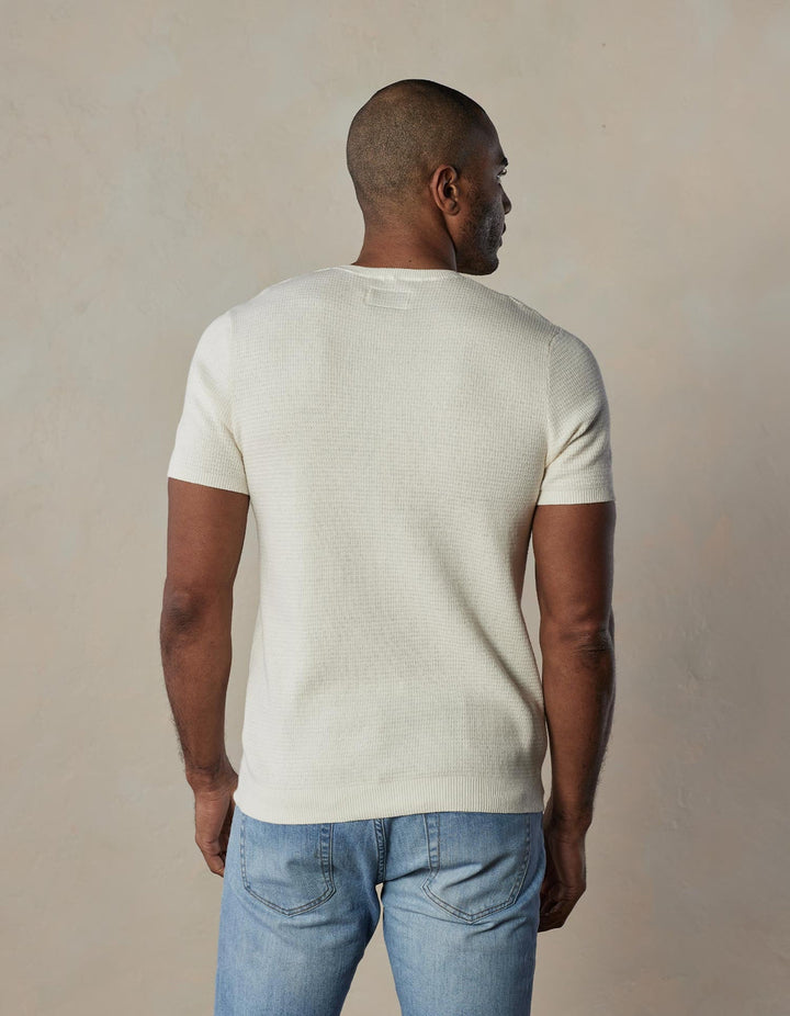 Waffle Knit Sweater Tee | Cream