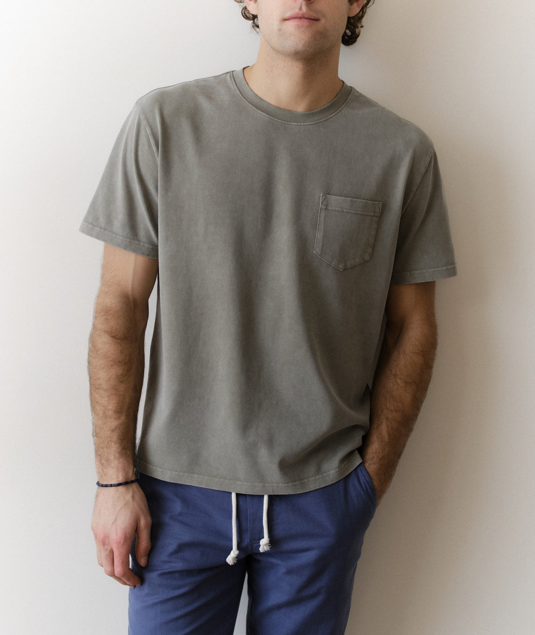 Luxe 250 Relaxed Pocket Tee | Faded Green