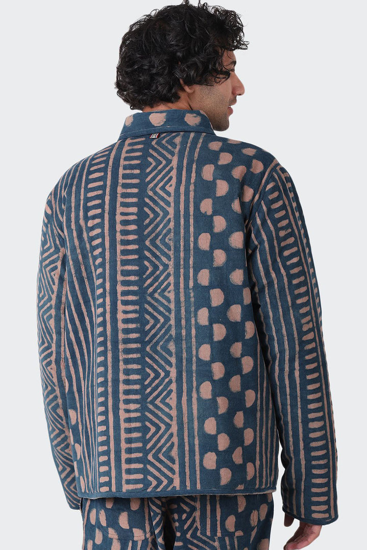 Paris Jacket - Navy Block Print