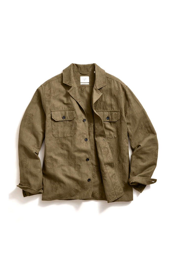Pelican Gulf Embroidered Overshirt - Olive