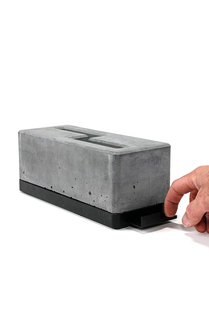 Personal Concrete Fireplace, XL - Black Aluminum Base
