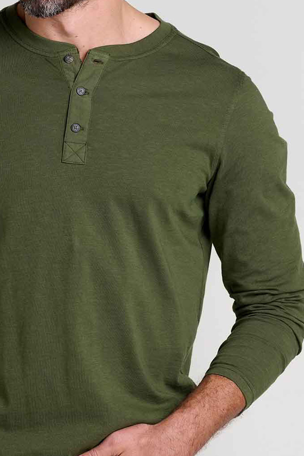 Primo Long Sleeve Henley - Chive