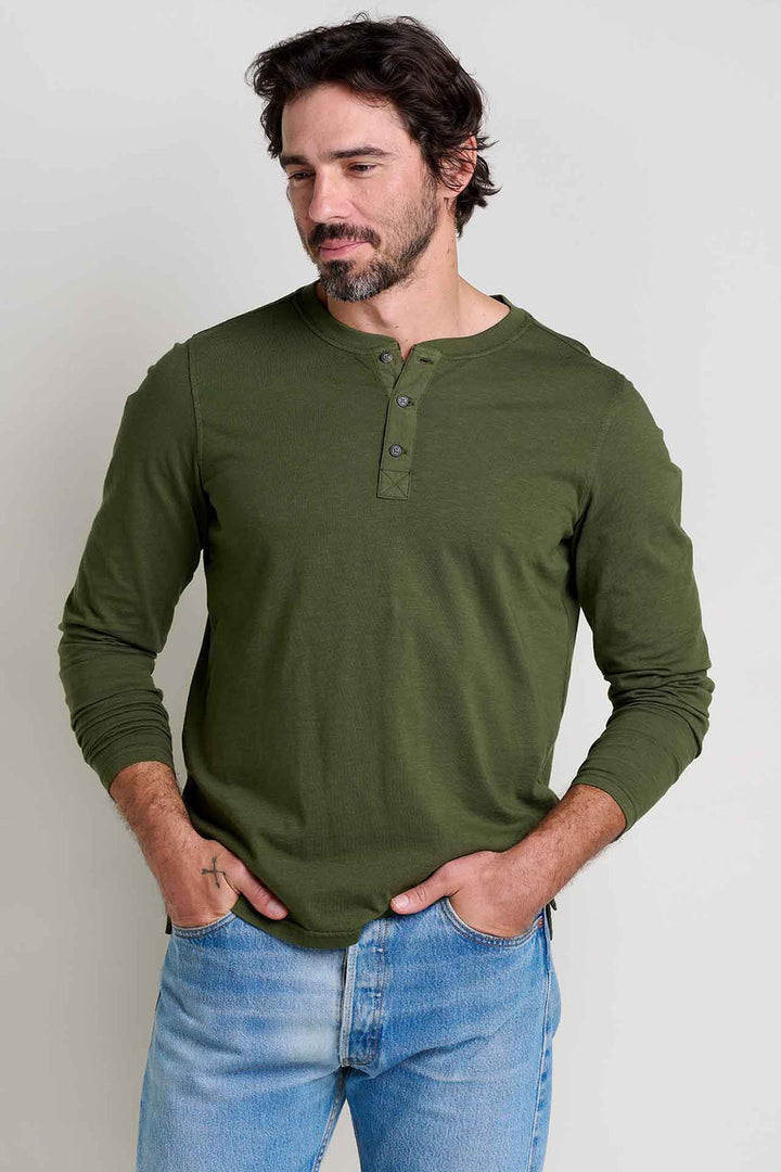 Primo Long Sleeve Henley - Chive