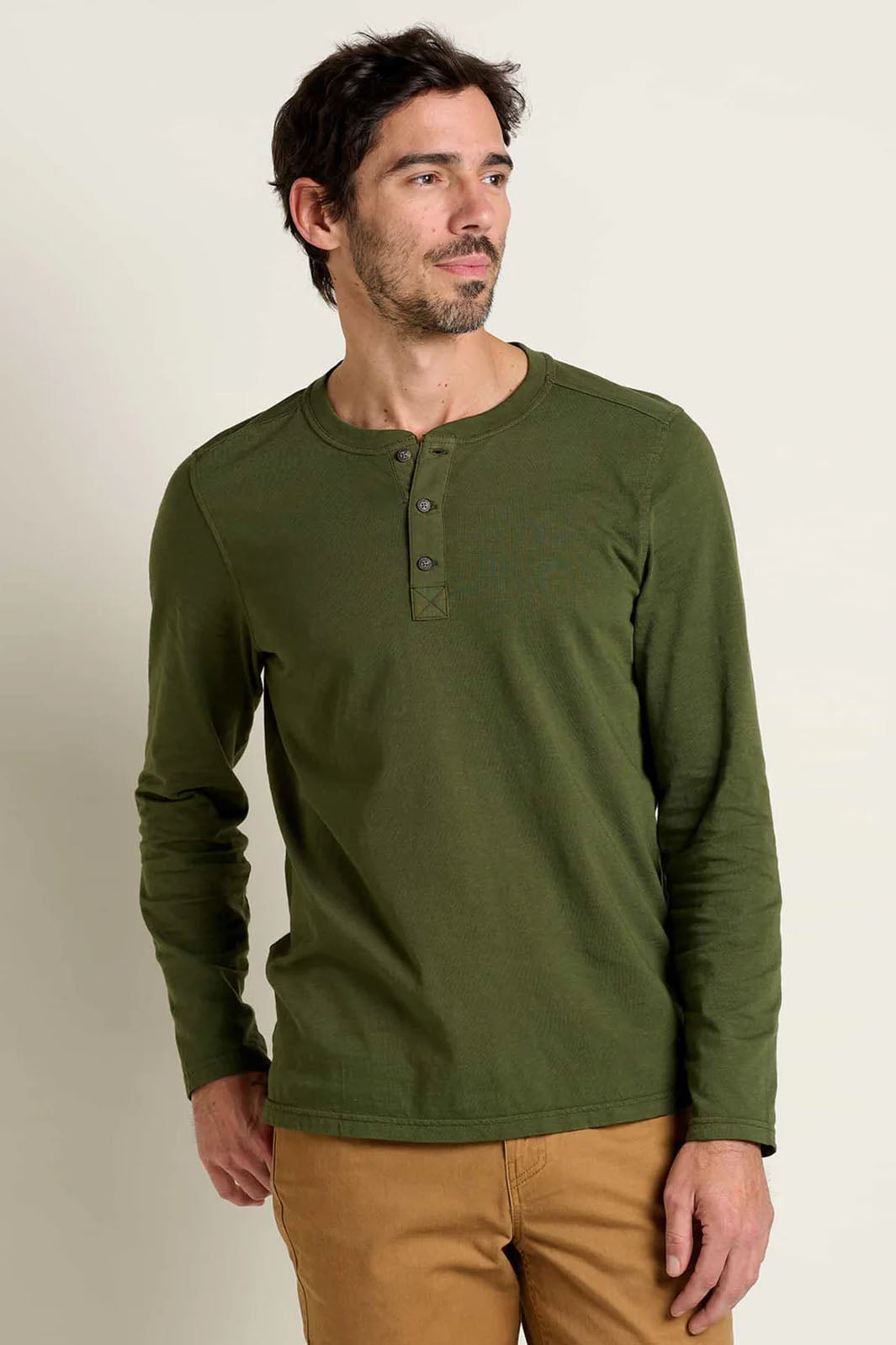 Primo Long Sleeve Henley - Chive
