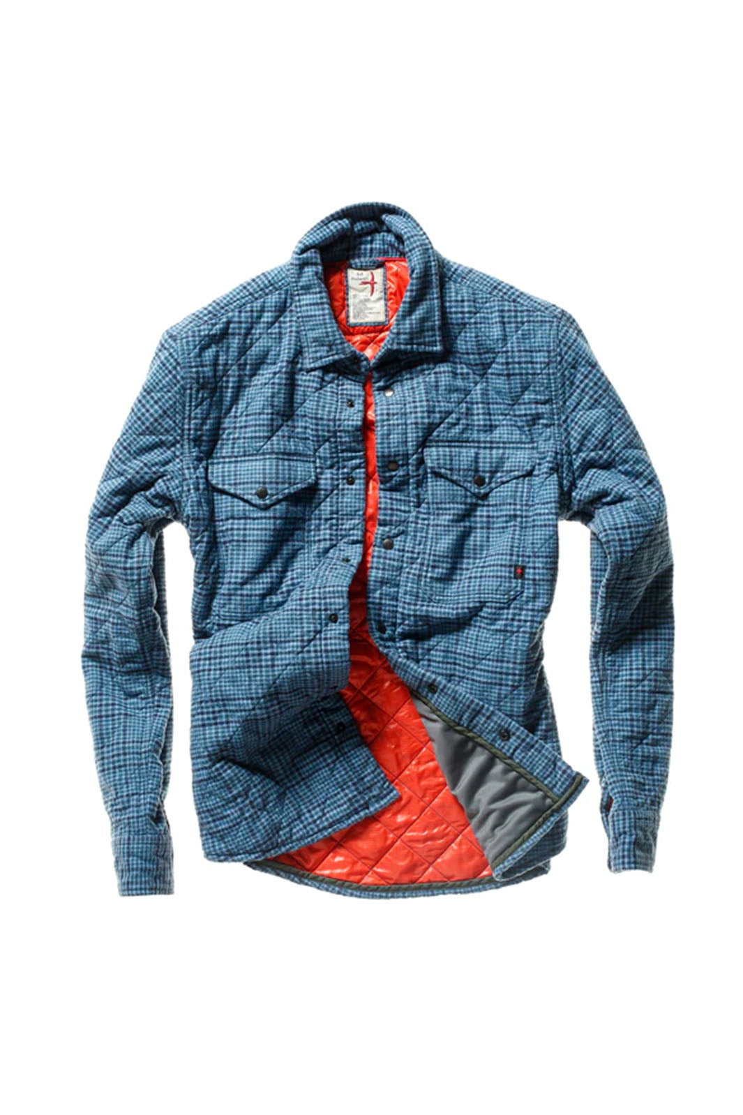 Quilted Flannel Shirt Jacket - Blue Multi Plaid