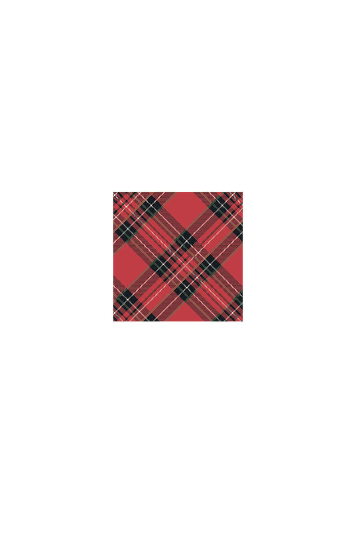 Red Plaid Cocktail Napkin, 20 Pack