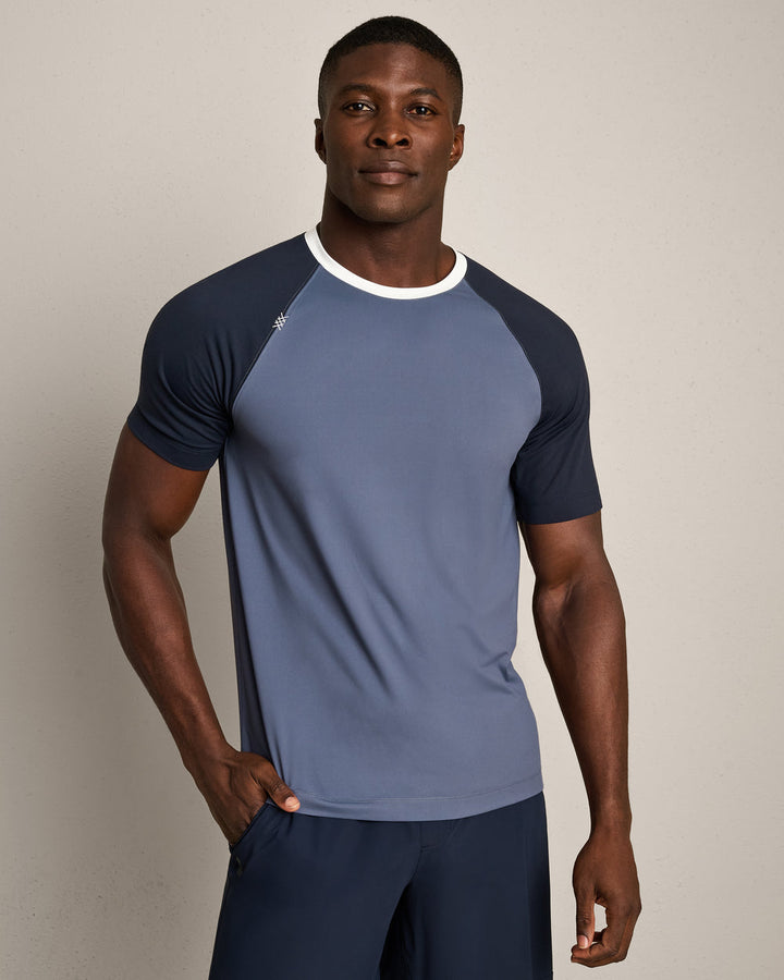 Reign Short Sleeve | True Navy Color Block